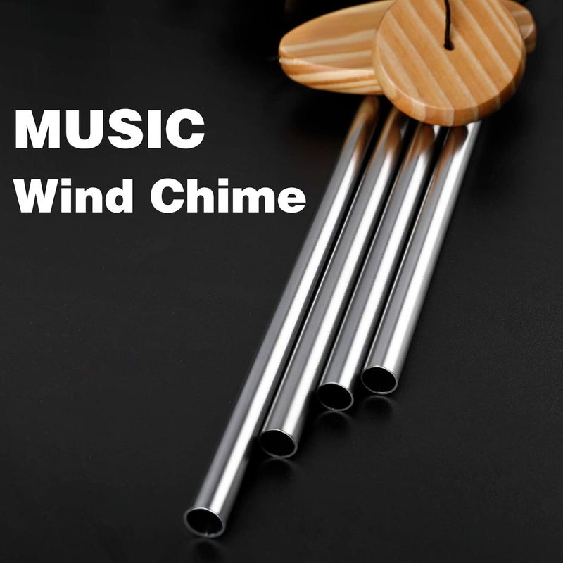 DesGully Wind Chimes,Hummingbird Solar Wind Chimes for Outside,Aluminum Tubes Memorial Wind Bell for Garden/Patio Decor Thanksgiving Gifts for Mom, Wife, Grandma Neighbors(25 Inch Deep Tone) - Image 2